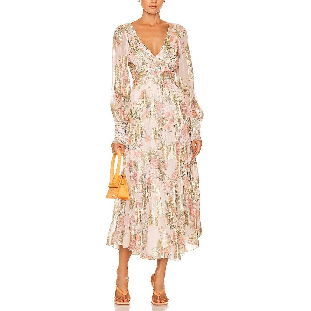 Hemant And Nandita Embellished Pink Pria Maxi Dress Size M - Picture 1 of 6